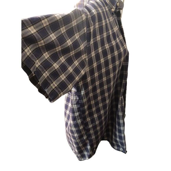 Cinch blue and white shirt sleeve cotton plaid button up shirt - Picture 6 of 11